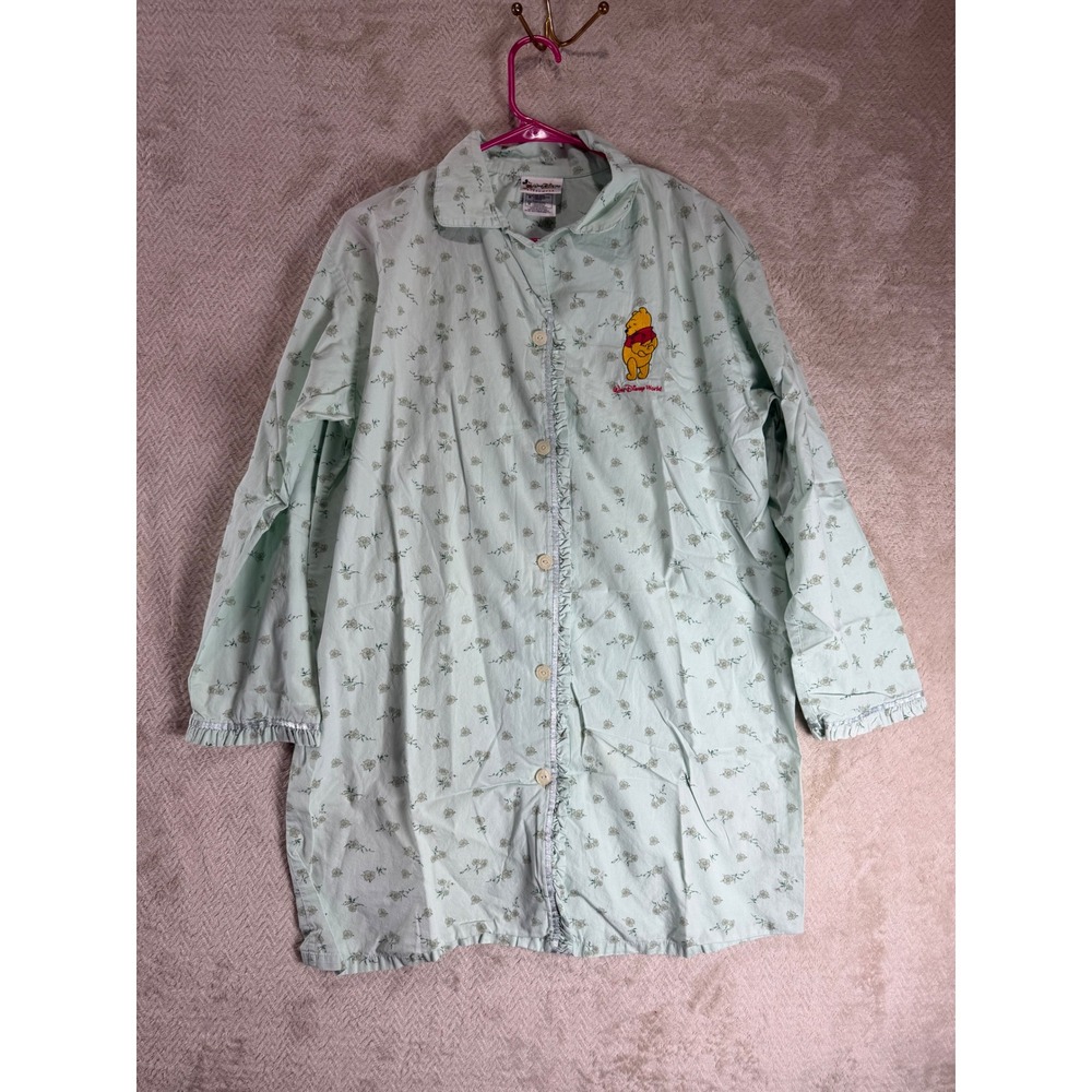 Walt Disney World Winnie the Pooh Vintage Mint Green Floral Nightshirt M y2k